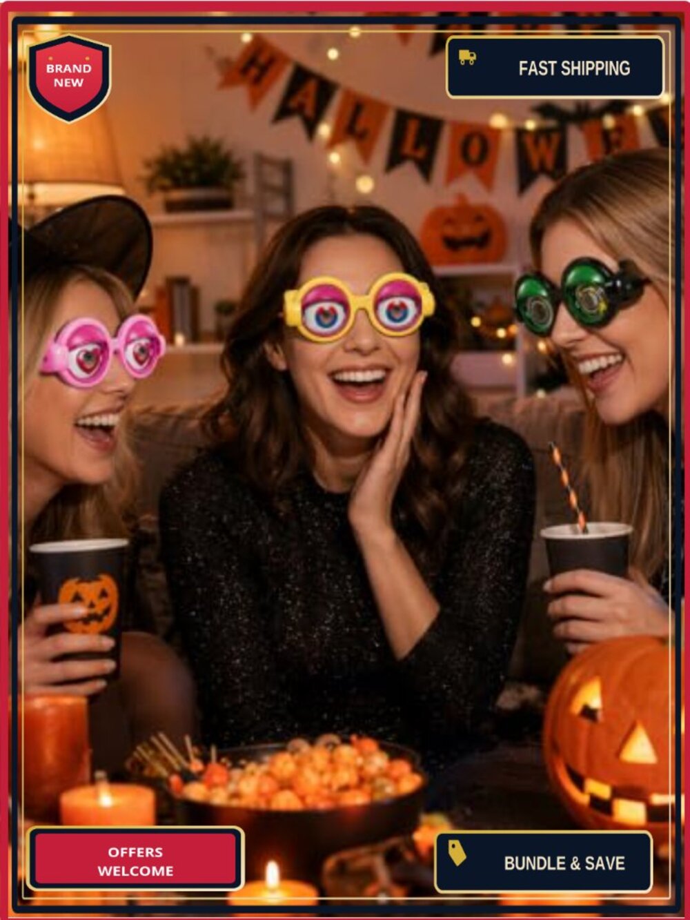 Googly Eye Glasses 4 Pcs Funny Photobooth Props Costume Party - Picture 5 of 6